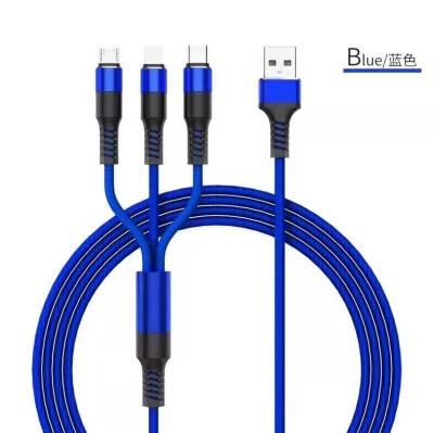 China Transmission Data 5A One To Three Type-C Mobile Phone Data Cable Usb Charging Cable Three In One for sale