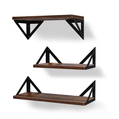 China (Other)Adjustable Floating Shelves Rustic Wall Mounted Wooden Wall Shelves Set Of 3 Decoration Floating Shelves For Kitchen Funiture for sale