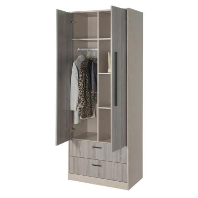 China (Others) Adjustable Modern Style Two Doors Bedroom Wardrobe With Two Cabinets for sale