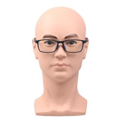 China Factory Direct Sales Realistic Skin Heads Plastic Male Mannequin Head Wear Mask Glass Hat For Glasses And Hats for sale