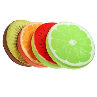 China Custom gift pp hami melon lemon watermelon kiwi fruit cotton stuffed plush pillow wooden cushion for sale