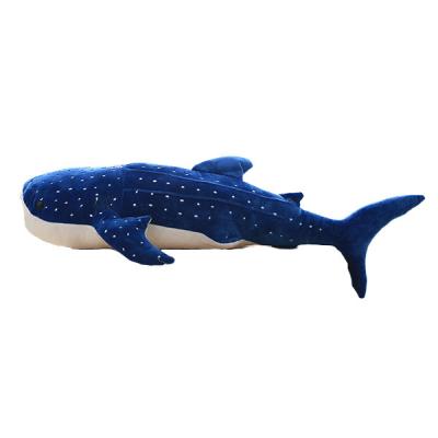 China Soft Gift Promotion Gift Customized Plush Stuffed Toy Cute Whale Sleeping Pillow Toy Blue Shark Toy for sale