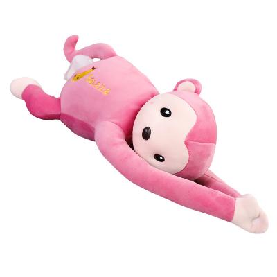 China Cute Soft Hanging Gift Cartoon Monkey Holder Plush Toy Cloth Box for sale