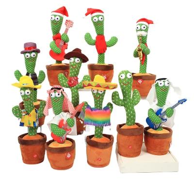 China Gift Soft Stuffed Plush Plants Talking Plush Toy 3/120 English Songs Dancing Cactus Toy Cactus Dancer for sale