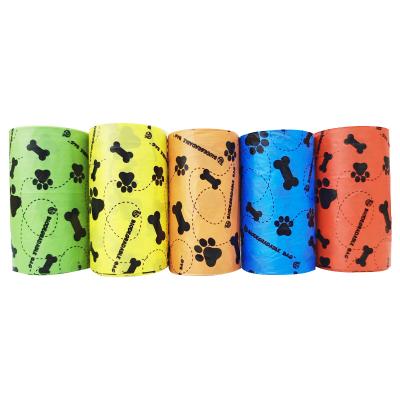 China Custom Multicolor Eco Friendly Compostable Biodegradable Pet Poop Bag Pet Waste Bag Viable On Roll Stabilized Pet Feeds for sale