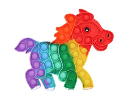 China New Viable Rainbow Dog Animal Stir Toy Push Pops Bubble Stress Toy Relief Sensory Anti-stress Single Hand Play Toys For Kids for sale