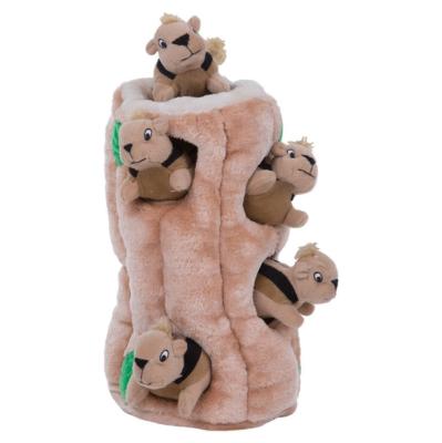 China Custom Stuffed Cat And Dog Hide And Skin Squirrel Viable Squeaky Soft Bag Simulation Search Plush Squirrel Animal Toy for sale