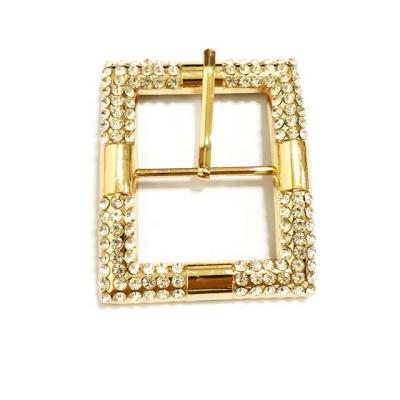 China Shoe Buckle Maker Large Size Rhinestone Metal Ladies Square Shoe Pin Buckles for sale