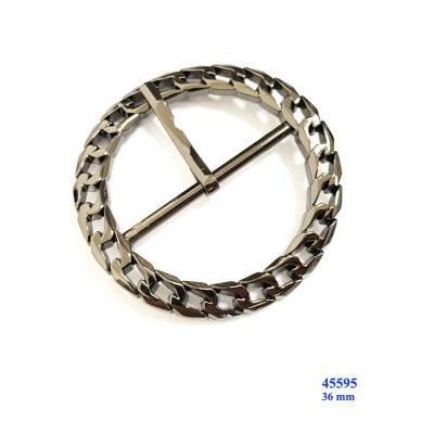 China Fashionable Shoe Buckle Round Shape Metal Gunmetal Sandal Shoe Buckles With Pin for sale