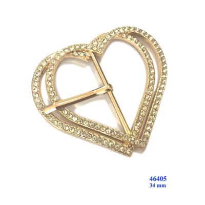 China Shoe Buckle Women Shoe Decoration Heart Shape Metal Sandal Shoe Buckles 34 Mm for sale