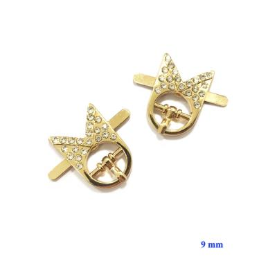 China Shoe Buckle Light Golden Mini Size Ladies Diamonds Decorative Shoe Accessories Buckles for sale