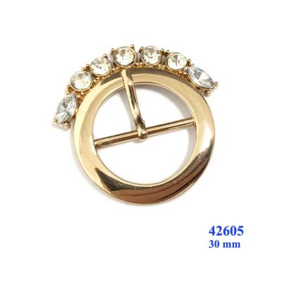 China Hot Selling Shoe Buckle Metal Diamond Sandal Shoe Pin Buckles For Women 30mm for sale