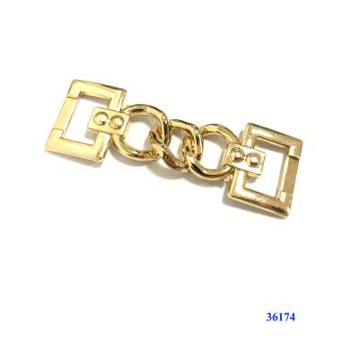 China Shiny Shoe Buckle Gold Plating Metal Shoe Buckles For Mens Shoe Trims for sale