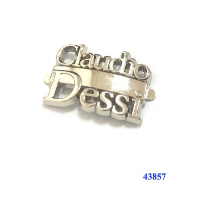 China Shoe Buckle Silver Color Customized Logo Metal Labels For Shoes, Handbags, Apparel for sale