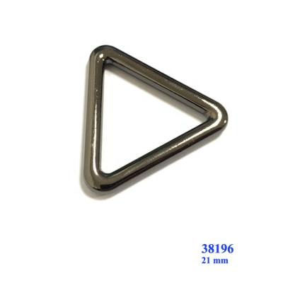 China Shoe Accessories Black Nickel Color Triangle Shape Luggage Accessories Metal Ring Buckles for sale