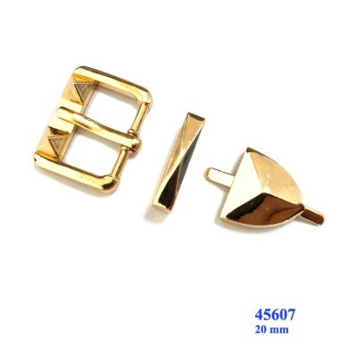 China Shoe Buckle Hot Sales Metal 3 Piece Belt Buckle Set 20 Mm for sale