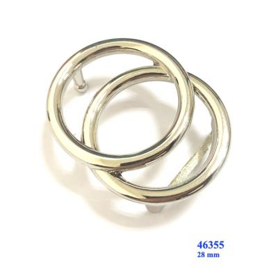 China Men Wholesale Double Circle Silver Metal Alloy Belt Buckle For Ladies 28 Mm for sale