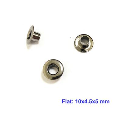 China Black Shoe Buckle Nickel Shoe Eyelets Flat Round Metal Eyelets With Grommets 10 Mm for sale