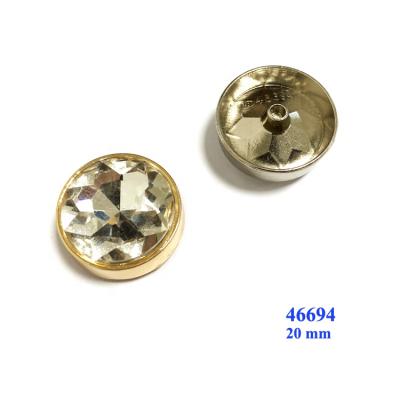 China Shoe Buckle Gold Plated Round Shape Metal Diamonds Rivet For Shoe 20 Mm for sale