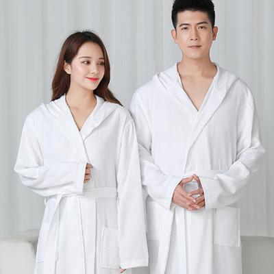 China Hooded Breathable Waffle Bathrobe Cotton Men and Women Couples White Bathrobe Hotel Bathrobe for sale