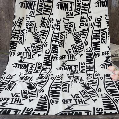 China Eco-friendly Wholesale White Velvet Towel Custom Printing 100% Cotton Beach Towel for sale