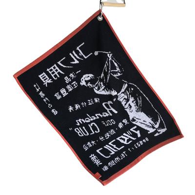 China Wholesale Eco-friendly 100% Cotton Terry Yarn Dyed Jacquard Towel Sport Golf Towel for sale