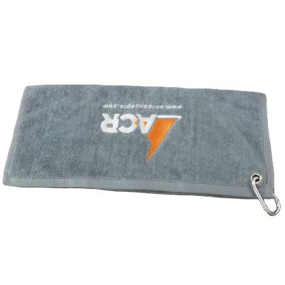 China High Quality 100% Cotton Eco-Friendly Personalized Sports Golf Workout Towel With Hooks for sale