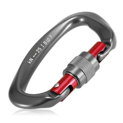 China Heavy industry hot sale aluminum climbing carabiner good looking with big carabiner 25kn/5400lbs for sale