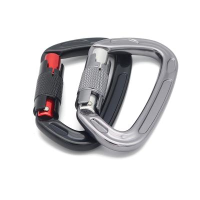 China Heavy Industry 24KN Outdoor Self-Locking Self-Locking Certified Heavy Duty Climbing Carabiner Carabiner for sale