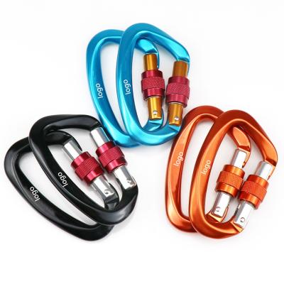 China 2021 heavy industry hot sale promotion shaped steel security screw climbing aluminum carabiner for sale