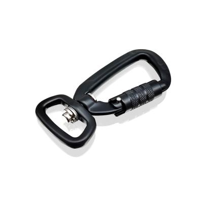 China Retractable heavy industry aluminum alloy carabiner OEM dog leash swivel self-locking instant carabiner for sale