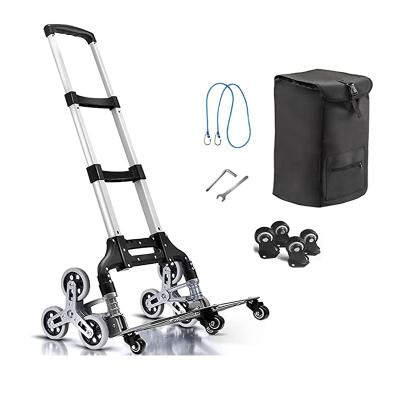 China Hot sale industrial light weight hand foldable aluminum folding cart with climber wheels for stairs for sale