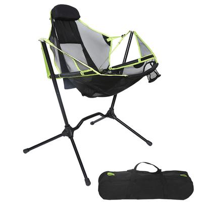 China Foldable and Lightwight outdoor camp portablebeach foldable rocking chair foldable chair with portable backpack for sale