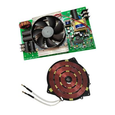 China Power Saving 2500W Induction Heating Heater Control Board with Coil Flat Electromagnetic Induction Heater for sale