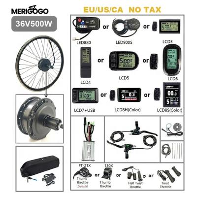 China Two Series High Performance 26 Inch 36V 500W Rear Wheel Drive Bike Conversion Kit with 36V23.4AH HAILONG Battery LCD8H Display for sale