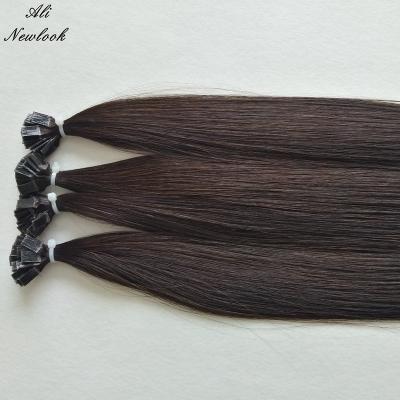 China Color 60cm silky straight brown wave 50cm 1g per strand russian cuticle tip untouched flat hair extension for sale