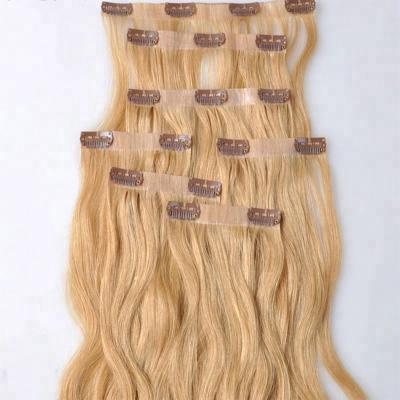 China Silky Straight Wave Cuticle Aligned Slavic European Remy Hair PU Skin Seamless Clip In Hair Extension For White Women for sale