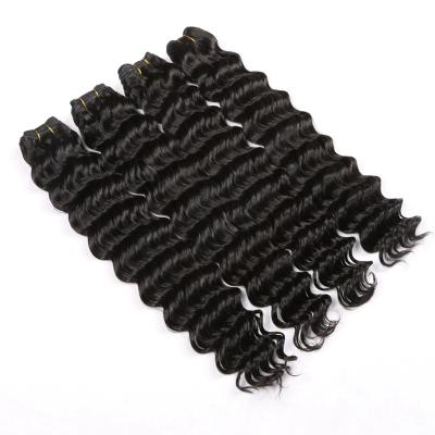 China 100% Virgin Brazilian Virgin Hair Deep Curly Weave 4pcs Deep Curly Black Color Unprocessed Human Hair Lot for sale