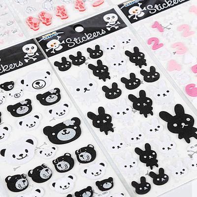 China Custom High Quality Cute Cartoon Waterproof+Eco-friendly Puffy Sticker For Kids for sale