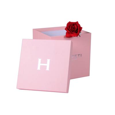 China Wholesale Custom Recyclable Cardboard Paper Cylinder Pink Flower Gift Boxes Packaging Boxes Flower Packing Box for sale