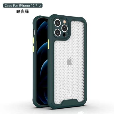 China Popular shock proof back phone case 2021 new mesh frosted PC transparent colorful tpu phone bumper case for Huawei Y7a hard case for sale