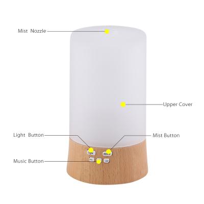 China Household Wooden and Glass Diffuser Essential Oil Humidifier 100ml Ultrasonic Purifier Nebulizer for sale