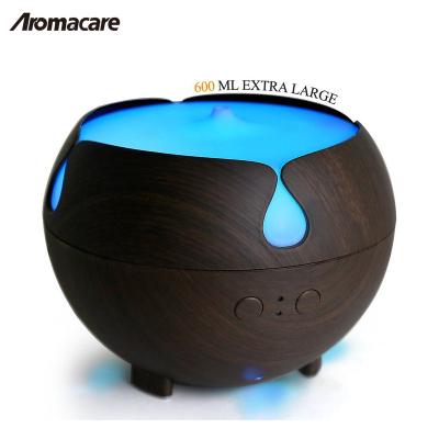 China 7 Colors Aromacare Essential Oil Lightweight Wooden Diffuser With 600ML Quiet Water Mist Cool Humidifier Nebulizer for sale