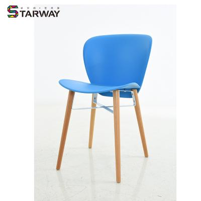 China High Quality Blue Designer N/A Restaurant Chairs Plastic Dining Chair Legs Wood Plastic for sale