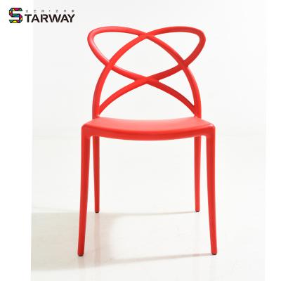 China Wholesale Modern Nordic Furniture Designers Stacking Outdoor Garden Dining Chair Cafe PP Cross Back Plastic Chair For Restaurant for sale