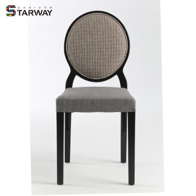 China Wholesale Mid Century Modern Armless Wood Frame Round Back Upholstered Dining Chairs Wood Legs for sale