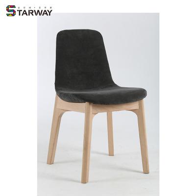 China ND Wholesale Modern Armless Wooden Legs Dining Upholstered Chairs for sale