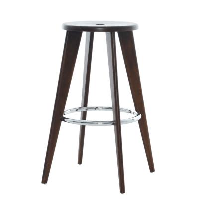 China Modern Cheap Kitchen Furniture Wooden High Bar Chair Round Bar Stools For Restaurant And Cafe for sale