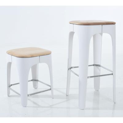 China Modern Design Modern Bar Stool Italy Plastic Leg With Seat Fashion Chair Solid Wood Stool With Footstool for sale