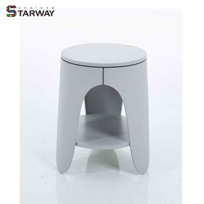 China Wholesale Modern Nordic Gray Ash Coffee Table Side Stool Plastic Round Coffee Table for sale